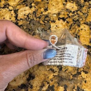 Elegant Orange and White Topaz Ring- RBP